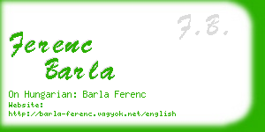 ferenc barla business card